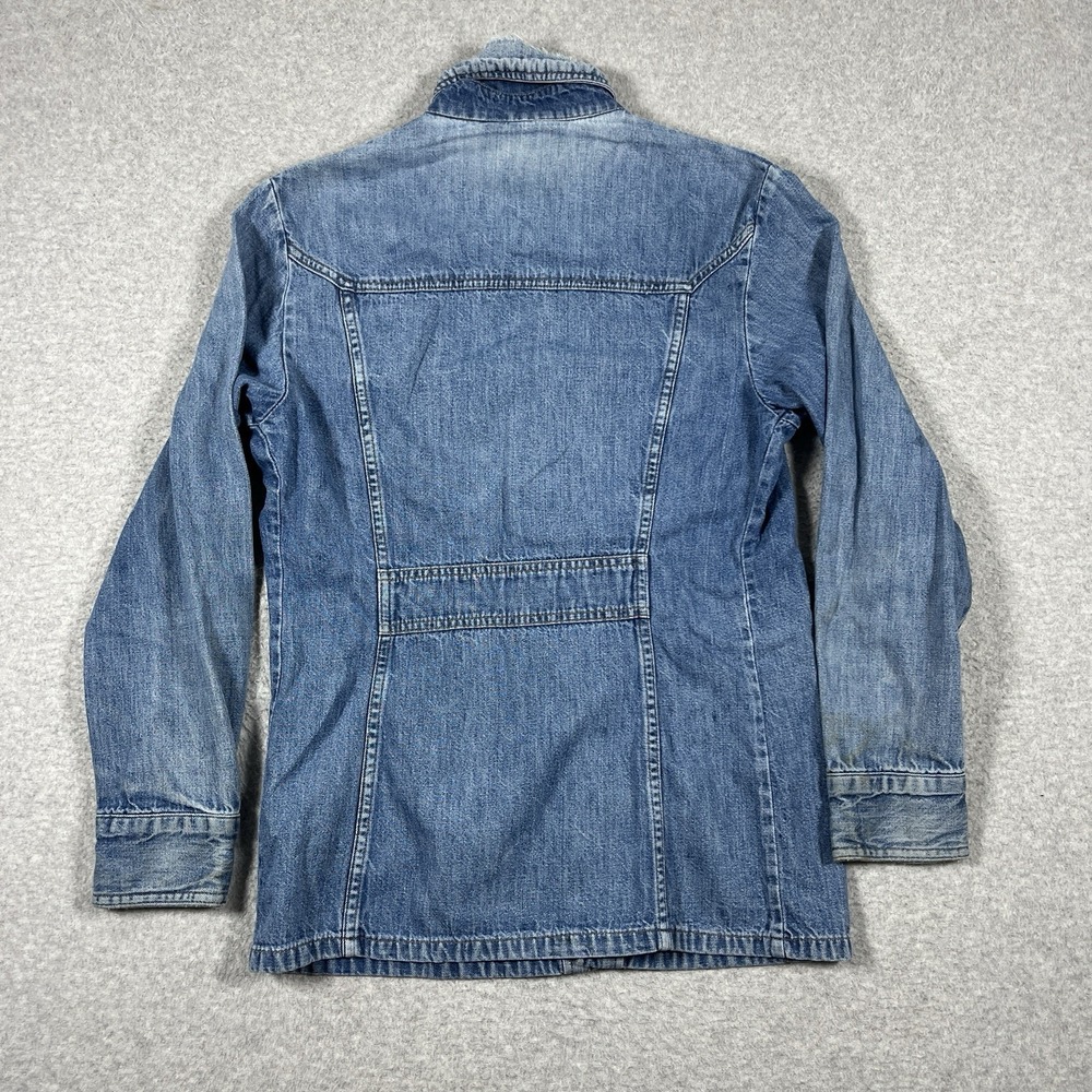 Vintage Levis Shirt Mens Small Blue Denim Western Orange Tab 70s Button Up Read - Picture 10 of 14